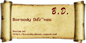 Borsody Dénes névjegykártya