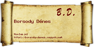 Borsody Dénes névjegykártya