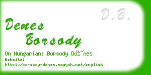 denes borsody business card